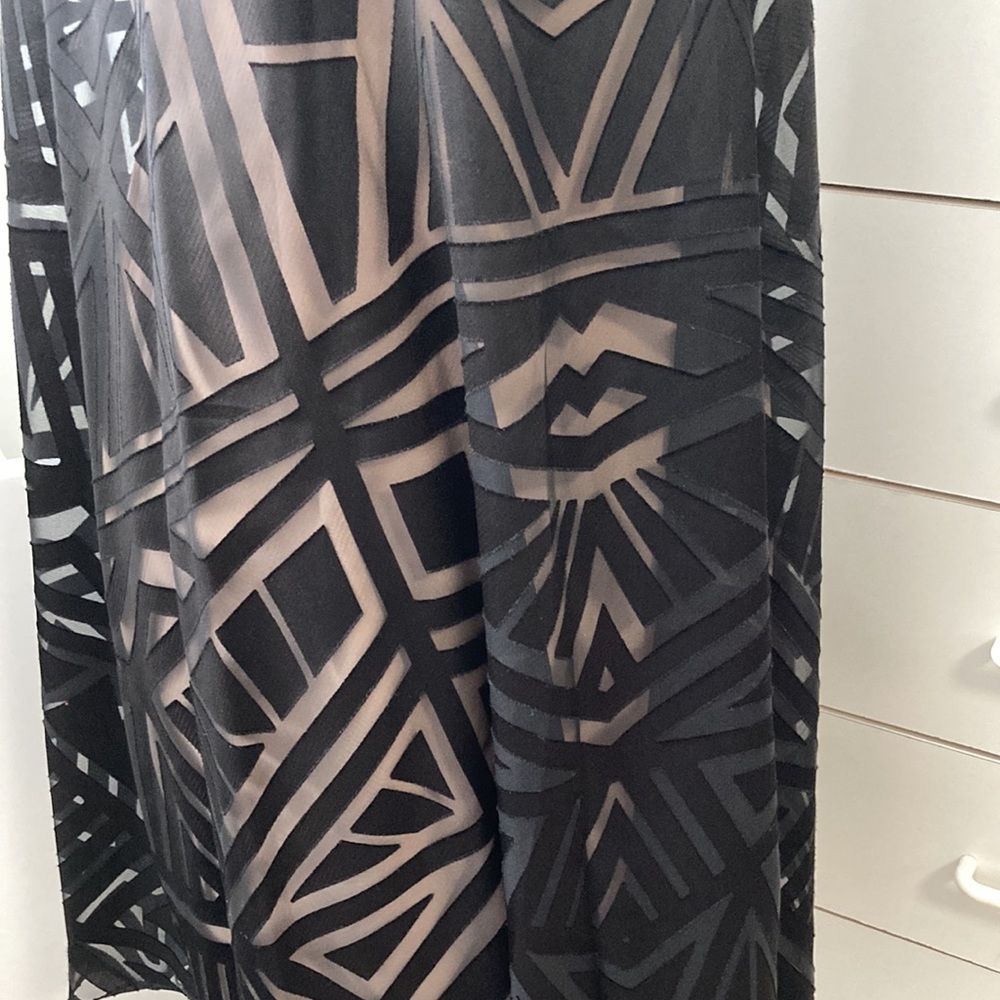 Vince Camuto elegant dress. Sheer top layer. Double nude layer underneath. - Picture 4 of 6